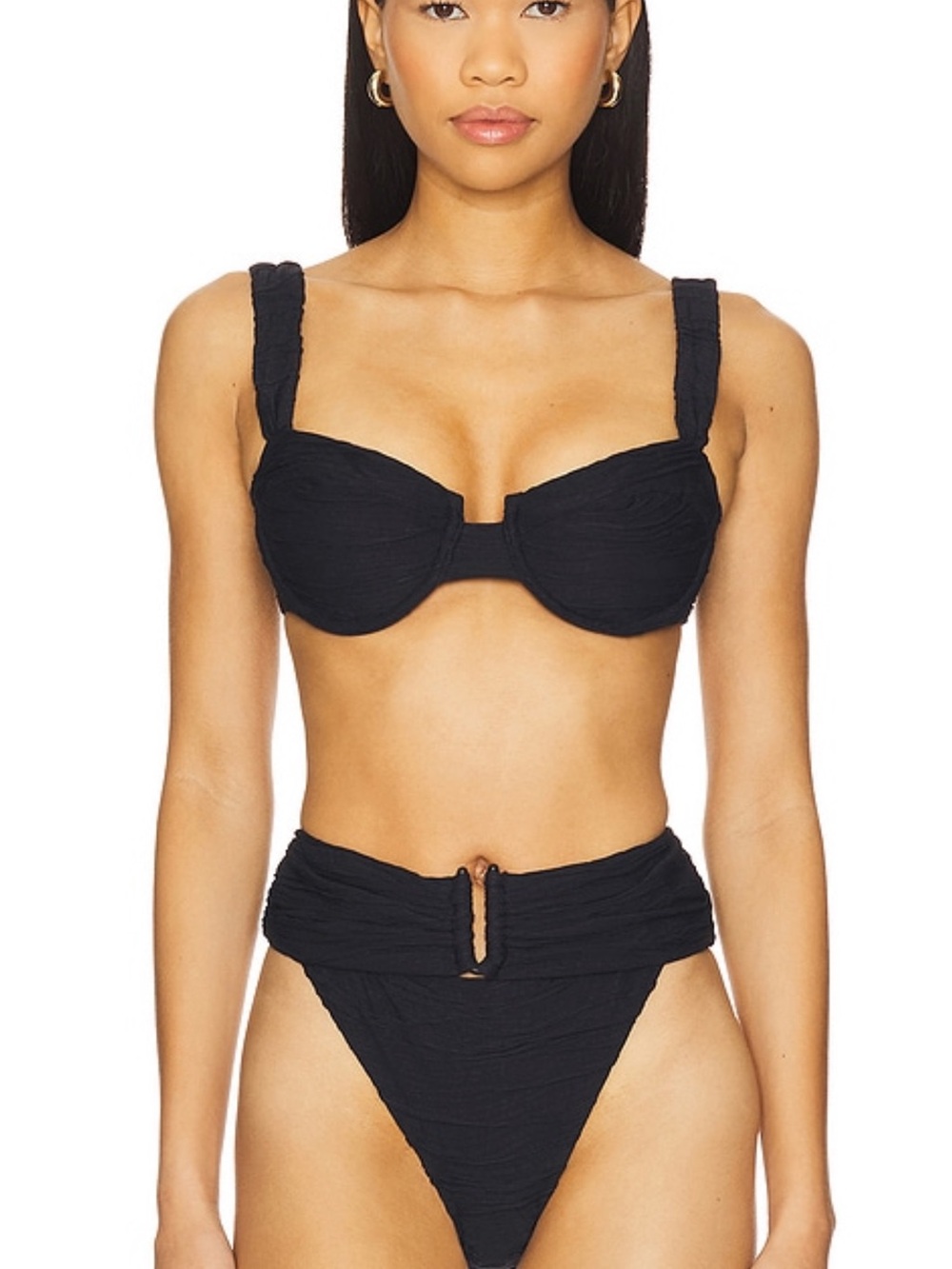 Devon Windsor Black High-Waist Underwire Bikini Set - Women Swim
